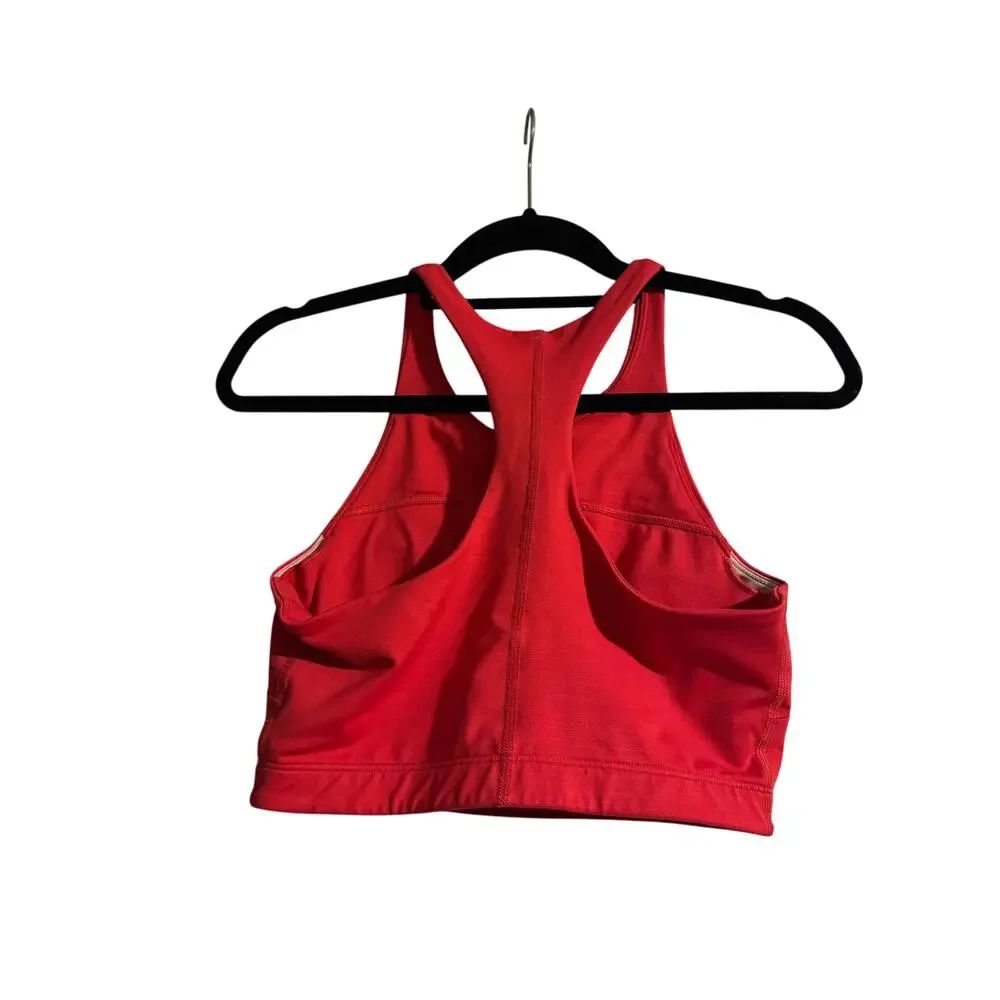 Red High Neck Outdoor Voices Sports Bra Size Small